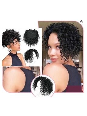 Adancyler Curly Black Hair Topper : Unused New in Original Packaging